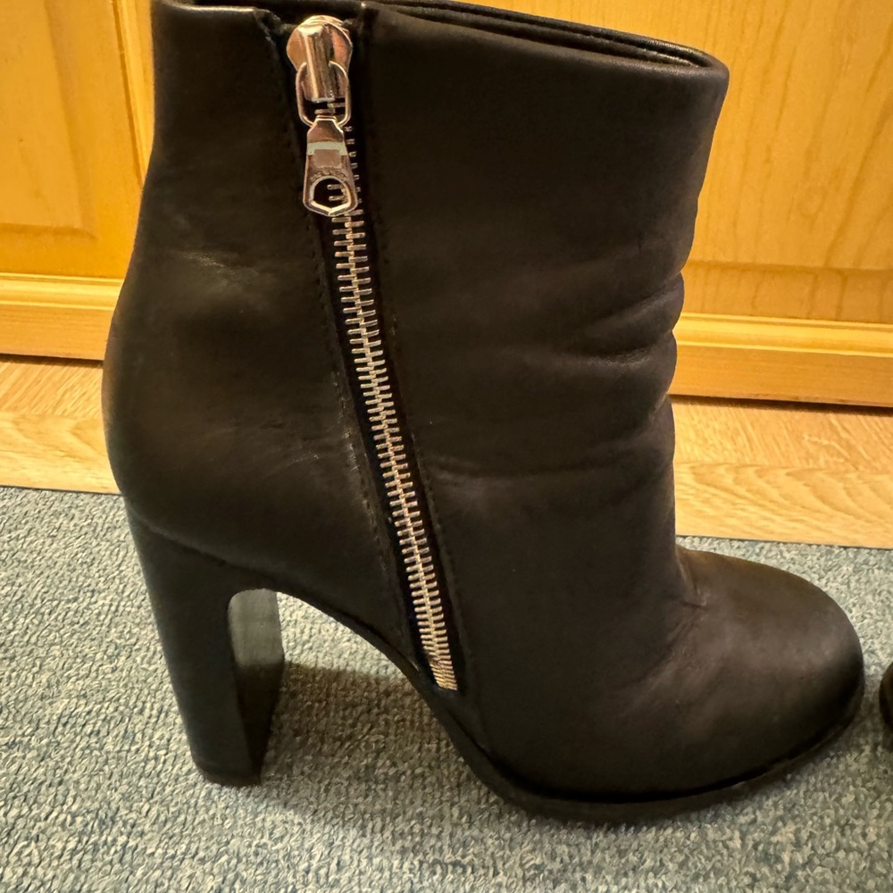 Black Leather Ankle Boots